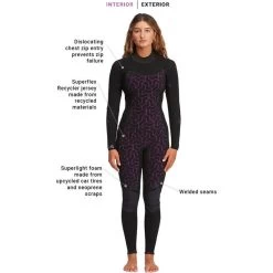 Billabong 2024 Femmes Synergy 3/2mm GBS Back Zip Combinaison Néoprène -Série Surf 2024 femmes synergy 32mm gbs back zip combinaison neoprene 6
