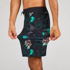 Boardshort Surf 500 19" PARADISE BLACK -Série Surf boardshort surf 500 19 paradise black 7
