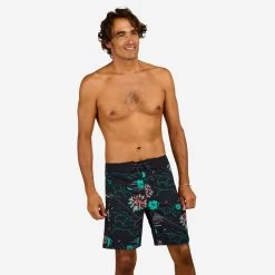 Boardshort Surf 500 19" PARADISE BLACK -Série Surf boardshort surf 500 19 paradise black 8