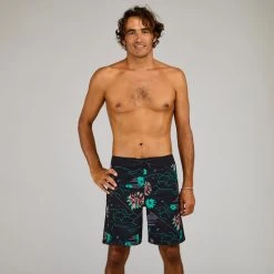 Boardshort Surf 500 19" PARADISE BLACK -Série Surf boardshort surf 500 19 paradise black 9