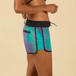 Boardshort Surf Femme TINI BLUR Avec Ceinture élastiquée Et Cordon De Serrage -Série Surf boardshort surf femme tini blur avec ceinture elastiquee et cordon de serrage 1
