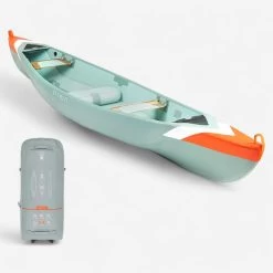 Canoë Gonflable Drop Stitch Haute Pression X500 4 Places (2 Adultes + 2 Enfants)