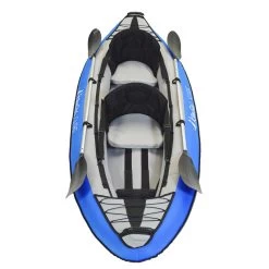 Canoë Kayak Gonflable Bleu 1 à 2 Places + Pagaie + Sac Transport + Pompe Double -Série Surf canoe kayak gonflable bleu 1 a 2 places pagaie sac transport pompe double 1