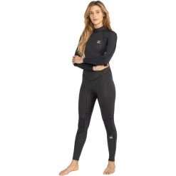 Billabong Combinaison De Surf 4/3mm Zip Dos - Noir - Launch - Femme