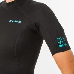 Combinaison Surf Shorty 100 Néoprène 1,5mm Femme Noire -Série Surf combinaison surf shorty 100 neoprene 15mm femme noire 6