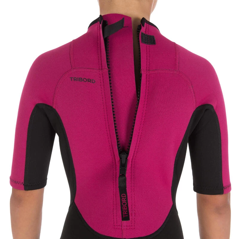 Tribord Combinaison Surf Shorty 100 Néoprène Enfant Violet 5 Tribord Combinaison Surf Shorty 100 Néoprène Enfant Violet – Image 3