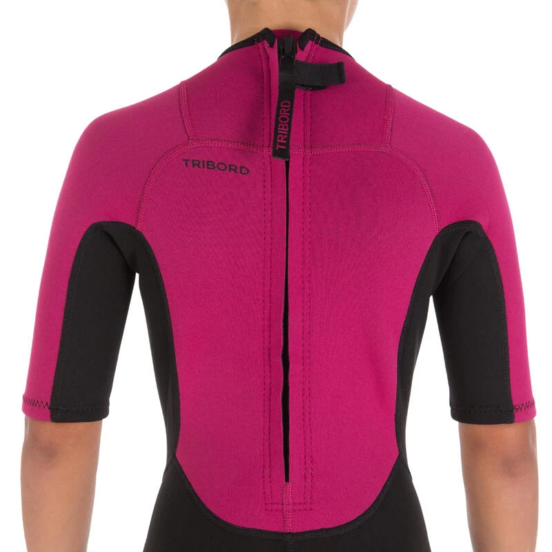 Tribord Combinaison Surf Shorty 100 Néoprène Enfant Violet 6 Tribord Combinaison Surf Shorty 100 Néoprène Enfant Violet – Image 4