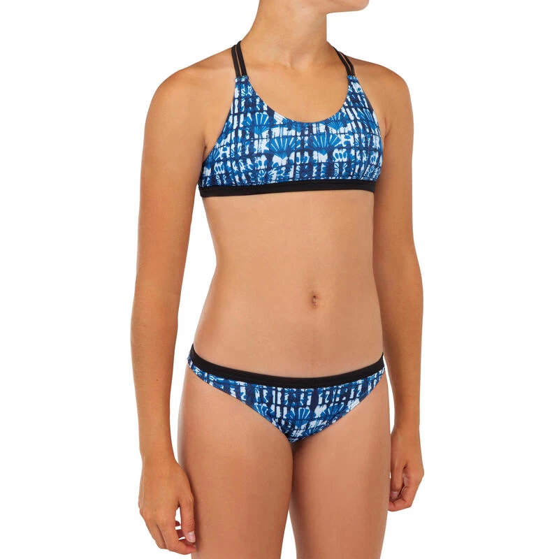 HAUT DE MAILLOT DE BAIN SURF FILLE BRASSIÈRE BLEU BONDI 500 6 HAUT DE MAILLOT DE BAIN SURF FILLE BRASSIÈRE BLEU BONDI 500 – Image 4