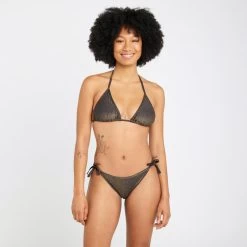 Haut De Maillot De Bain Triangle Femme - Mae Noir Pailleté -Série Surf haut de maillot de bain triangle femme mae noir paillete 3