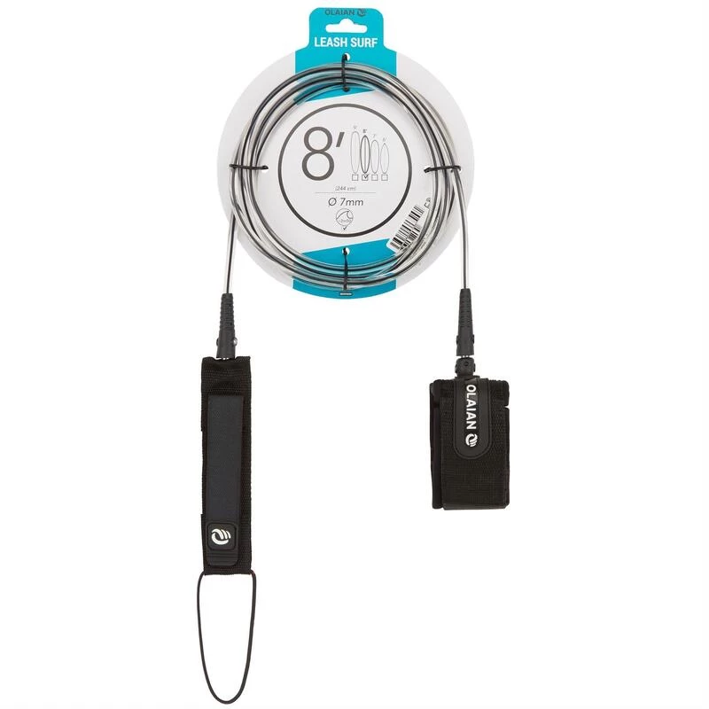 Leash Surf 8' (240 Cm) Diamètre 7 Mm Noir 10 Leash Surf 8' (240 Cm) Diamètre 7 Mm Noir – Image 8
