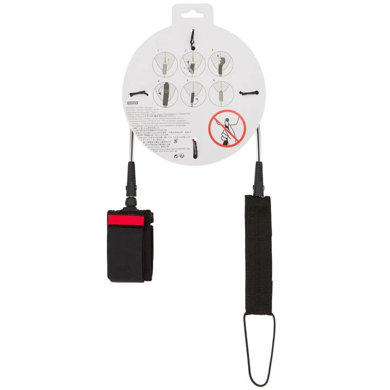 Leash Surf 8' (240 Cm) Diamètre 7 Mm Noir 11 Leash Surf 8' (240 Cm) Diamètre 7 Mm Noir – Image 9