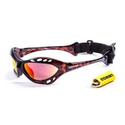 Lunette Soleil Flottantes Sport Nautiques OCEAN Cumbuco Marron Et Revo Rouge
