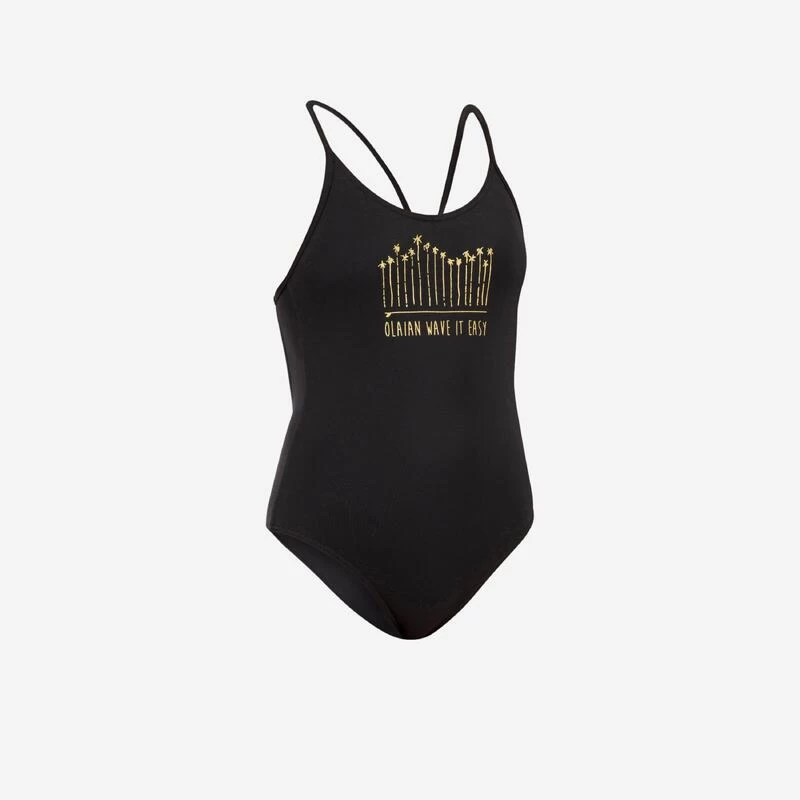 MAILLOT DE BAIN 1 PIECE FILLE 100 NOIR 3 MAILLOT DE BAIN 1 PIECE FILLE 100 NOIR