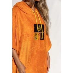 Pacifique Sud | Poncho Surf | Orange | Avec Manches -Série Surf pacifique sud poncho surf orange avec manches 4