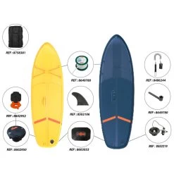 PACK (PLANCHE, POMPE ET PAGAIE) STAND UP PADDLE GONFLABLE DE RANDONNEE DEBUTANT -Série Surf pack planche pompe et pagaie stand up paddle gonflable de randonnee debutant 7