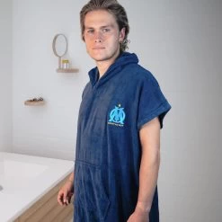 Poncho De Bain Adulte 100% Coton Football Marseille - Logo -Série Surf poncho de bain adulte 100 coton football marseille logo 3