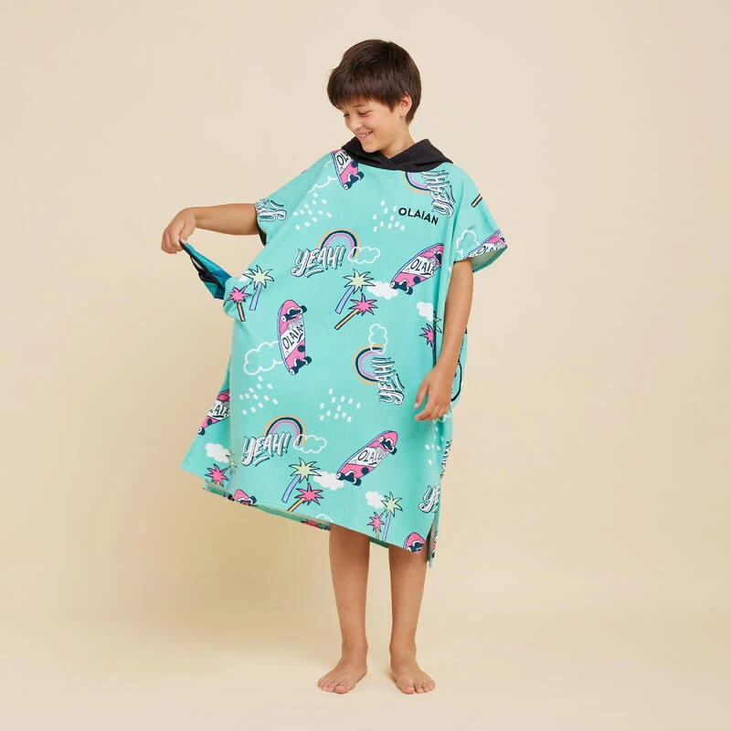 Poncho Surf Enfant 135 à 160 Cm - 550 Skatepark 7 Poncho Surf Enfant 135 à 160 Cm - 550 Skatepark – Image 5
