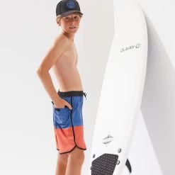 SHORT DE BAIN 500 BLEU ROUGE 15 SHORT DE BAIN 500 BLEU ROUGE -Série Surf short de bain 500 bleu rouge 3