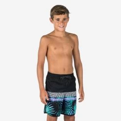 Short De Bain Garçon - 500 Palmsand Noir 9 Short De Bain Garçon - 500 Palmsand Noir -Série Surf short de bain garcon 500 palmsand noir 1