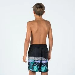 Short De Bain Garçon - 500 Palmsand Noir 10 Short De Bain Garçon - 500 Palmsand Noir -Série Surf short de bain garcon 500 palmsand noir 2