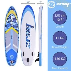 Zray SUP Gonflable Camo 10'8" Dropstitch 325x84x15 Cm (10'8x33"x6") - Option Kayak -Série Surf sup gonflable camo 108 dropstitch 325x84x15 cm 108x33x6 option kayak 2