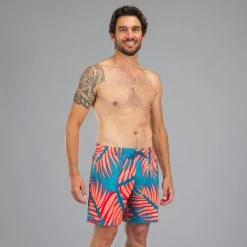 Surf Boardshort Standard 100 BIGPALM BLUE -Série Surf surf boardshort standard 100 bigpalm blue 1