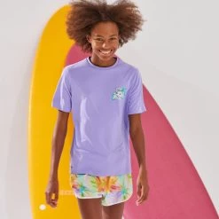 Water Tee Shirt Junior Manche Courte Ibiscus Violet -Série Surf water tee shirt junior manche courte ibiscus violet 1