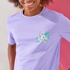 Water Tee Shirt Junior Manche Courte Ibiscus Violet -Série Surf water tee shirt junior manche courte ibiscus violet 3