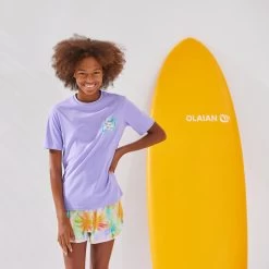 Water Tee Shirt Junior Manche Courte Ibiscus Violet -Série Surf water tee shirt junior manche courte ibiscus violet 6